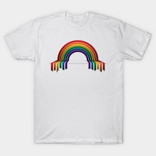 LGBTQIA+ Pride Flag 3D Drip Rainbow T-Shirt